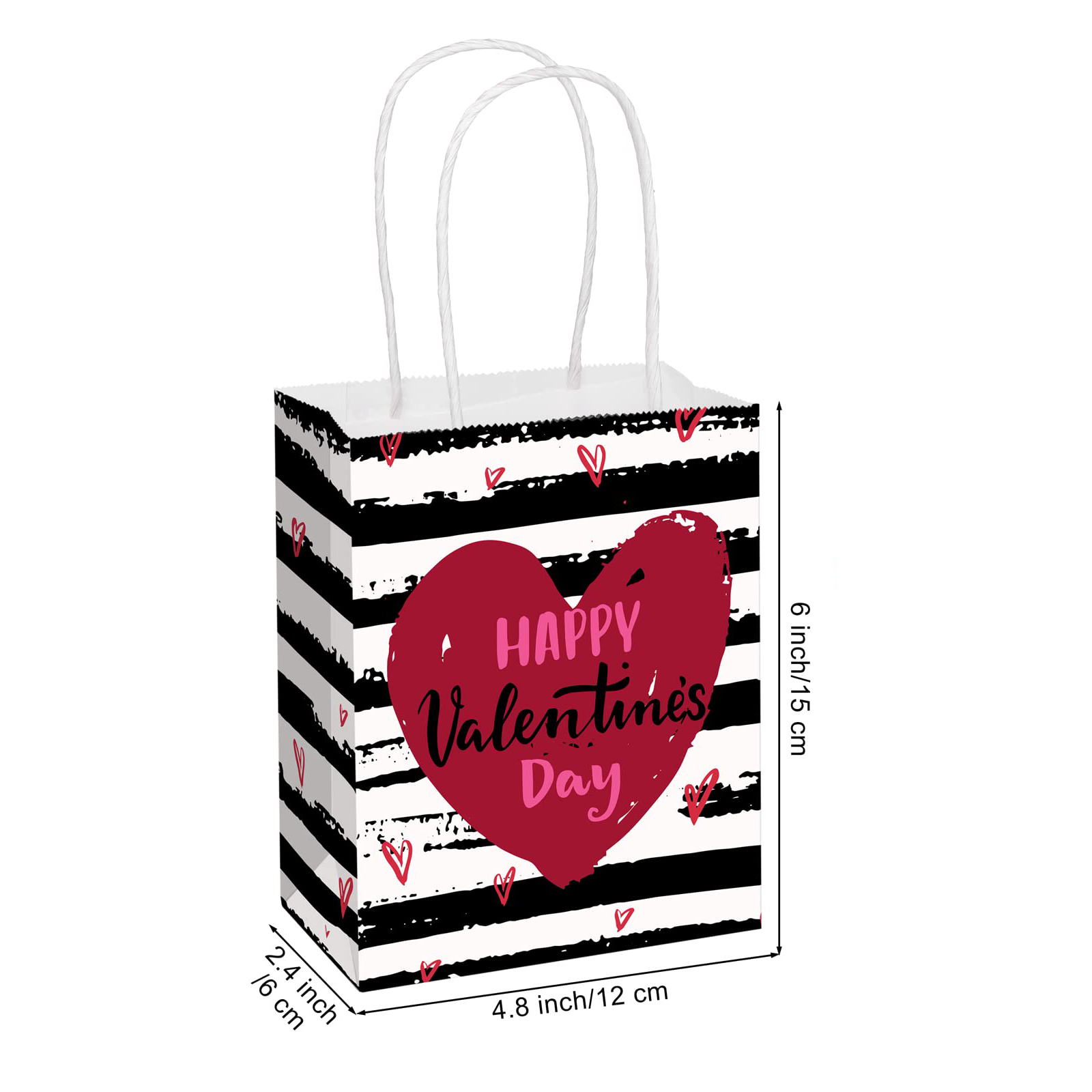 Custom Color Accepted 2024 Valentine's Day Love Shopping Kraft Paper Bags with Handle