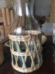 Best selling Seagrass bottle carrier Wicker detox bottle holder Seagrass glass