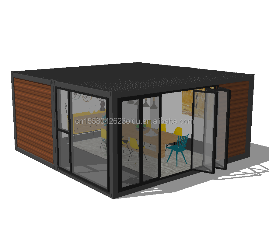 Galvanized Steel Bending 180g 20ft Double-Story Wooden Cabin Modular Prefab House for Urban Living or Vacation Rentals