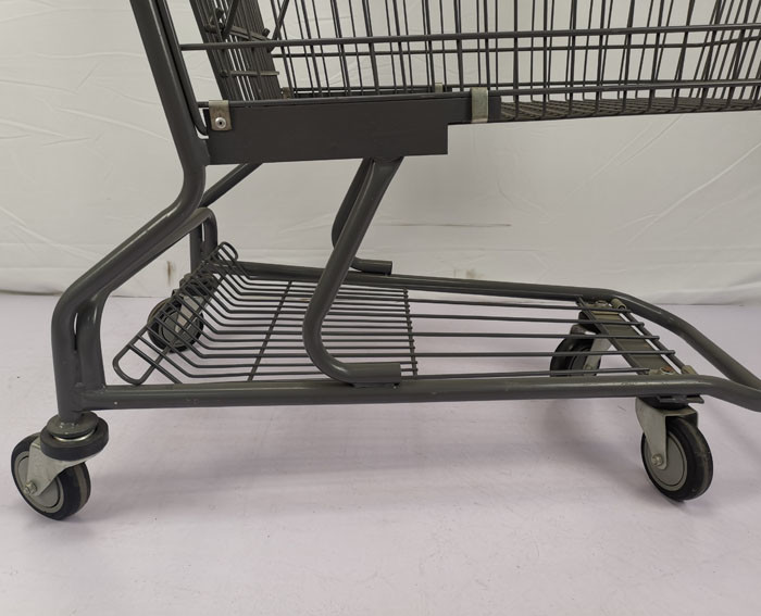 American Style 125L Steel Shopping Cart With 4" PU Wheels Large Metal Trolley