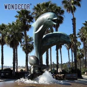 Quality Bronze Water Fountain Sculpture Live Sized Dolphin Statue Fountain wholesale