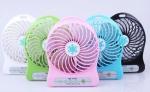 Mini fan Rechargeable Desktop Fan wih LED Light 4-inch Vanes 3 Speeds Battery/