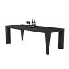Buy cheap Modern Rectangular Glass Dining Table 2.2 Meter Black Frosted Wear Resistance from wholesalers