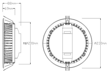 230mm led down light - embedded LED down light