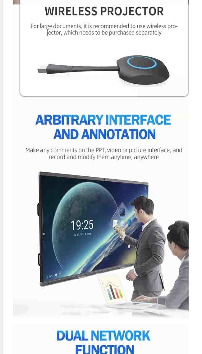 ROHS FCC Smart Board 98 Inch Smart Interactive Flat Panel For Meetings