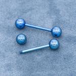 Electrophoresis Blue Hypoallergenic Nipple Rings Jewelry 14G 1.6mm