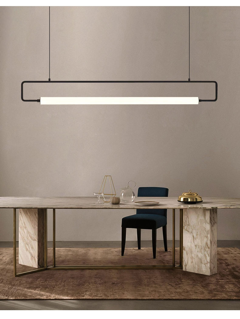 Modern Restaurant Chandelier Minimalist Bar Restaurant Indoor Rectangular Chandelier(WH-MI-406)