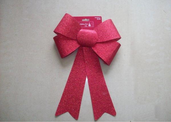 Cheap Metallic PVC Holiday Decoration Ribbon Bow Tie , wrapping glitter ribbon bow for sale