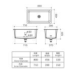 Durable Laboratory Fittings Lab Sink High Grade 440 x 340 x 346 Mm