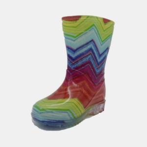 Quality 28EU Kids Waterproof Rain Boots , Slip Resistant Rainbow Striped Rain Boots wholesale