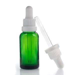 Quality Custom 30ml Essential Oil Bottles Round Shape Green Dropper Bottles wholesale