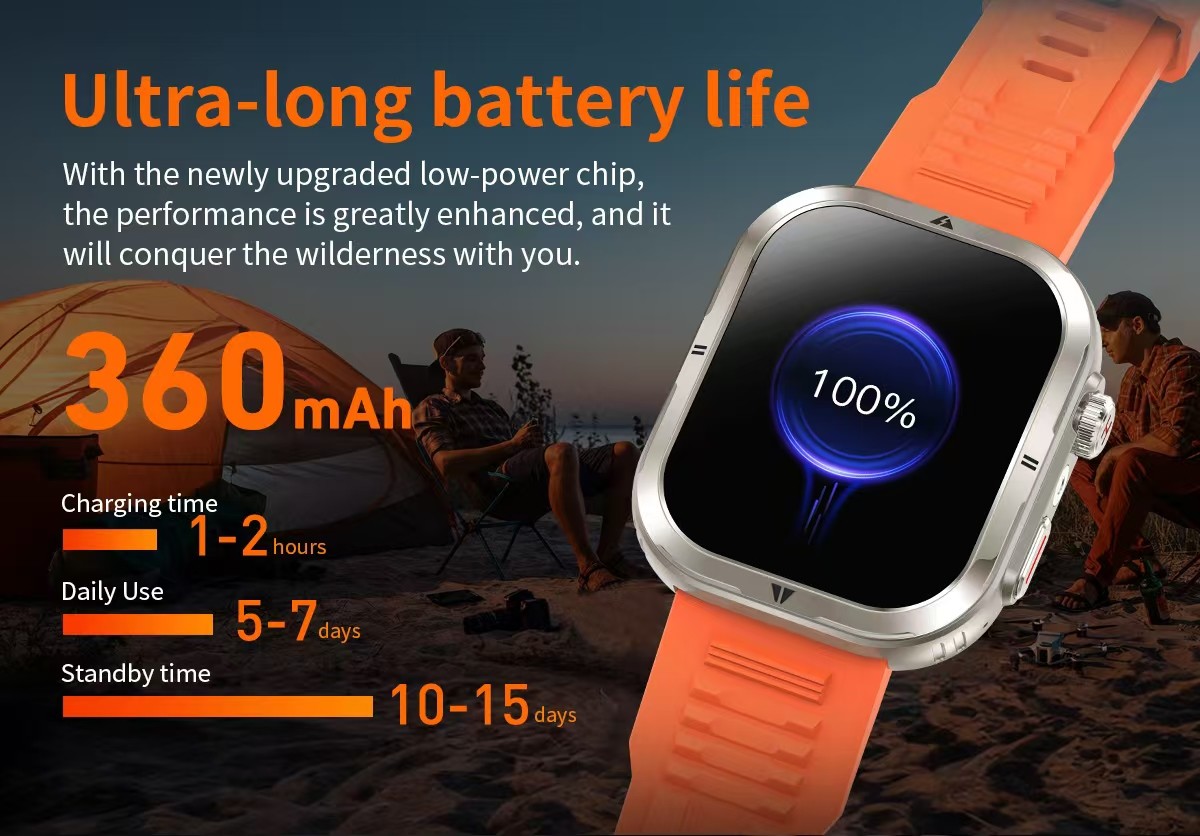 MK68 AMOLED Full Screen Men Smart Watch With BT Call Health Management 360mAh Battery