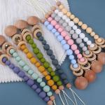 Toddlers Eco Friendly Silicone Pacifier Holder Beaded Pacifier Clip Heat
