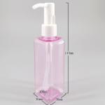 PET Clear Purple 3.5oz 100ml Square Flat Lotion Bottle