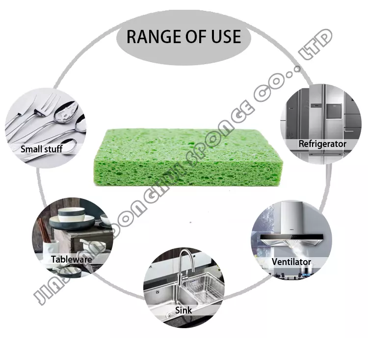 Multi Purpose Cellulose Sponge Scourer Customized Kitchen Cellulose Sponge Eco Friendly