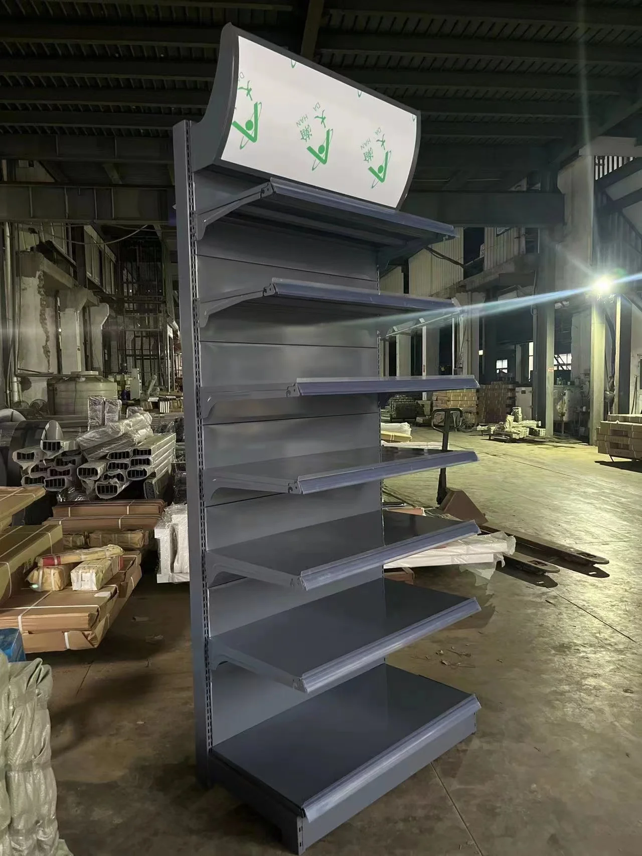 Factory custom color size grey grocery store display shelf supermarket shelf store display shelf