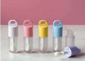 Quality Scrub Bottle Flat Cap 5ml Round Lip Oil Bottle Cosmetic Lip Gloss Tube Packaging With Large Brush wholesale