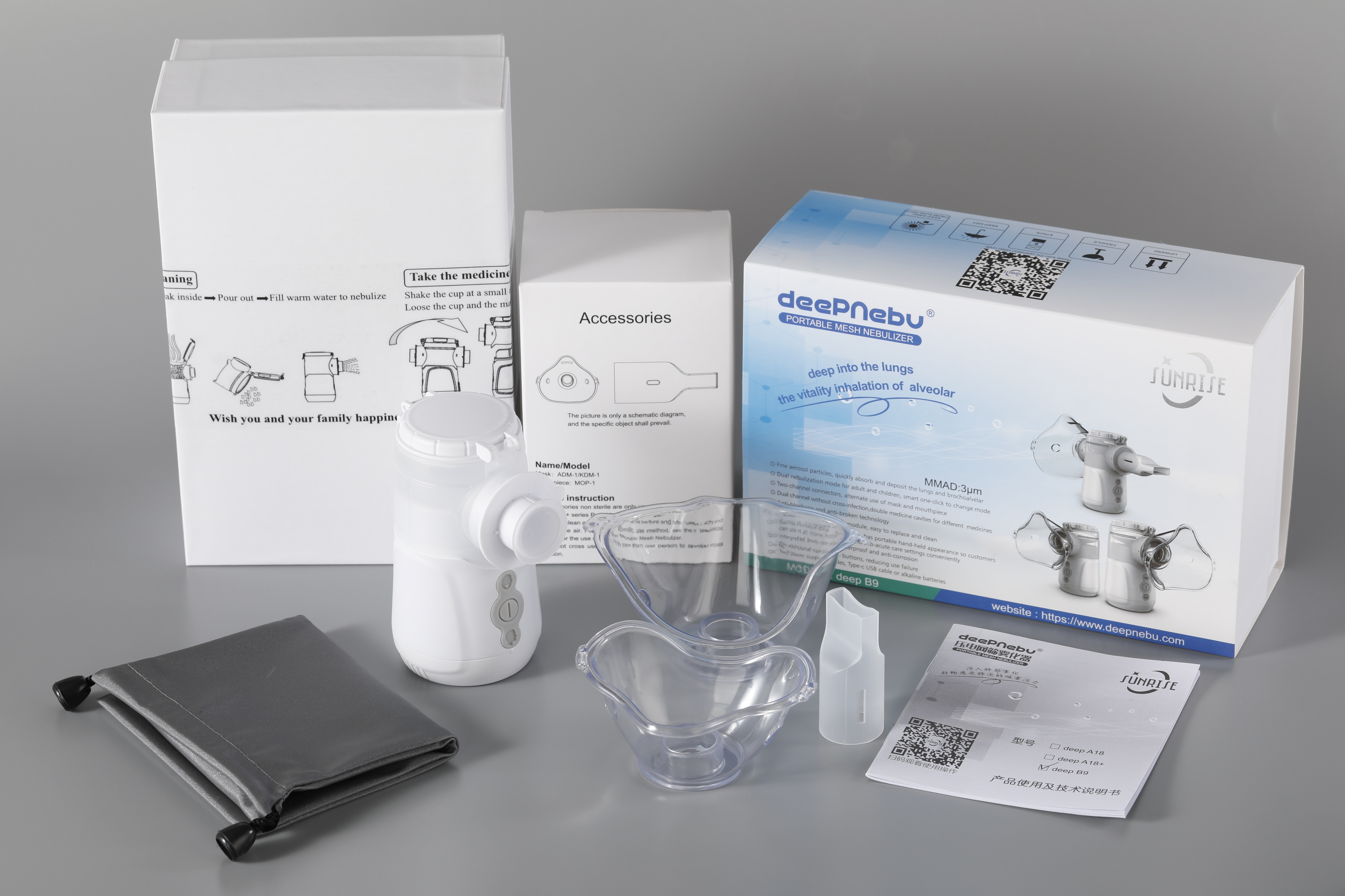 Commercial Vibrating Mesh Nebulizer DC USB Household 1.5μM - 3.6μM Particles