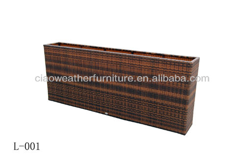 Floor Rattan Cover Flower Pot with Zinc Basin Inside and Advanced Technology