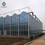 Galvanized Multi Span 120km/H Commercial Glass Greenhouse