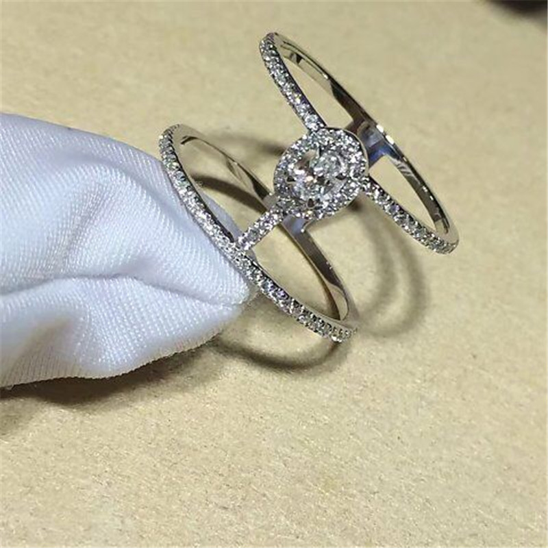 Luxury jewelry Luxury Jewelry Double circle ring material 18k white gold yellow gold rose gold diamond ring