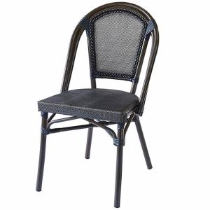 Quality Light Weight Black Textilene Aluminum Bistro Dining Chairs wholesale