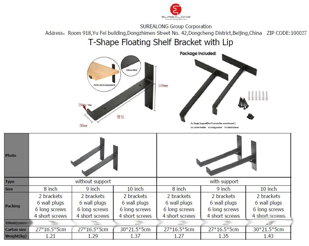 Powder Coated Heavy Duty Galvanised Shelf Brackets Angle Metal Console Shelf Bracket