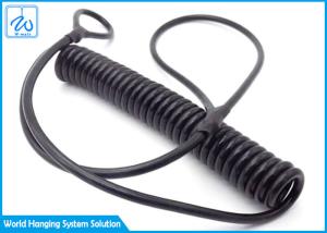 Quality Black Extension Spring Safety Cable Steel Coil Tool Lanyard Hanging Rope wholesale