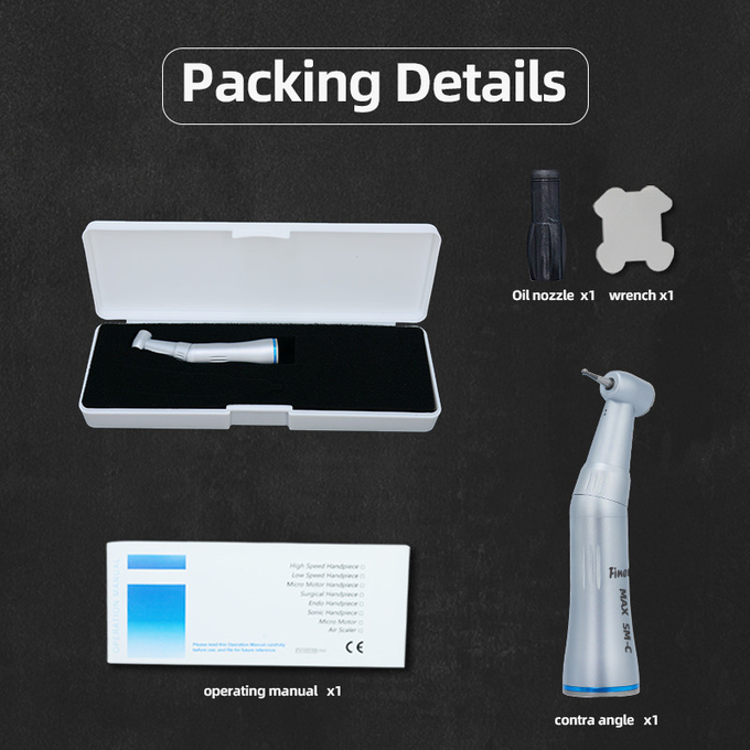 Air Turbine Low Speed Contra Angle Dental Handpiece With Internal Water Spray