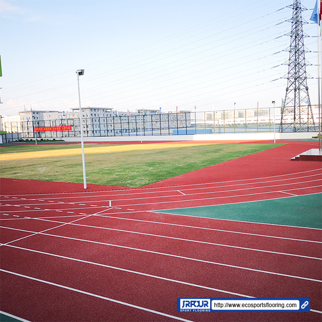 Shockproof Two Layer EPDM Jogging Track Material Red High Elasticity