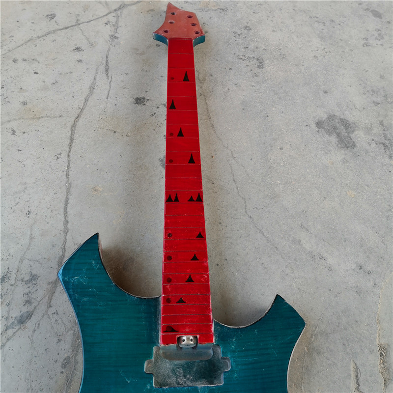 Irregular shaped white electric guitar with custom guitar/gift to friends handmade guitar