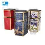 Empty Metal Tea Canisters , Metal Hexagonal Tank Jar Packaging