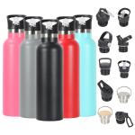 24 Oz Insulated Water Bottle With Straw Stainless Steel Water Bottles With 2