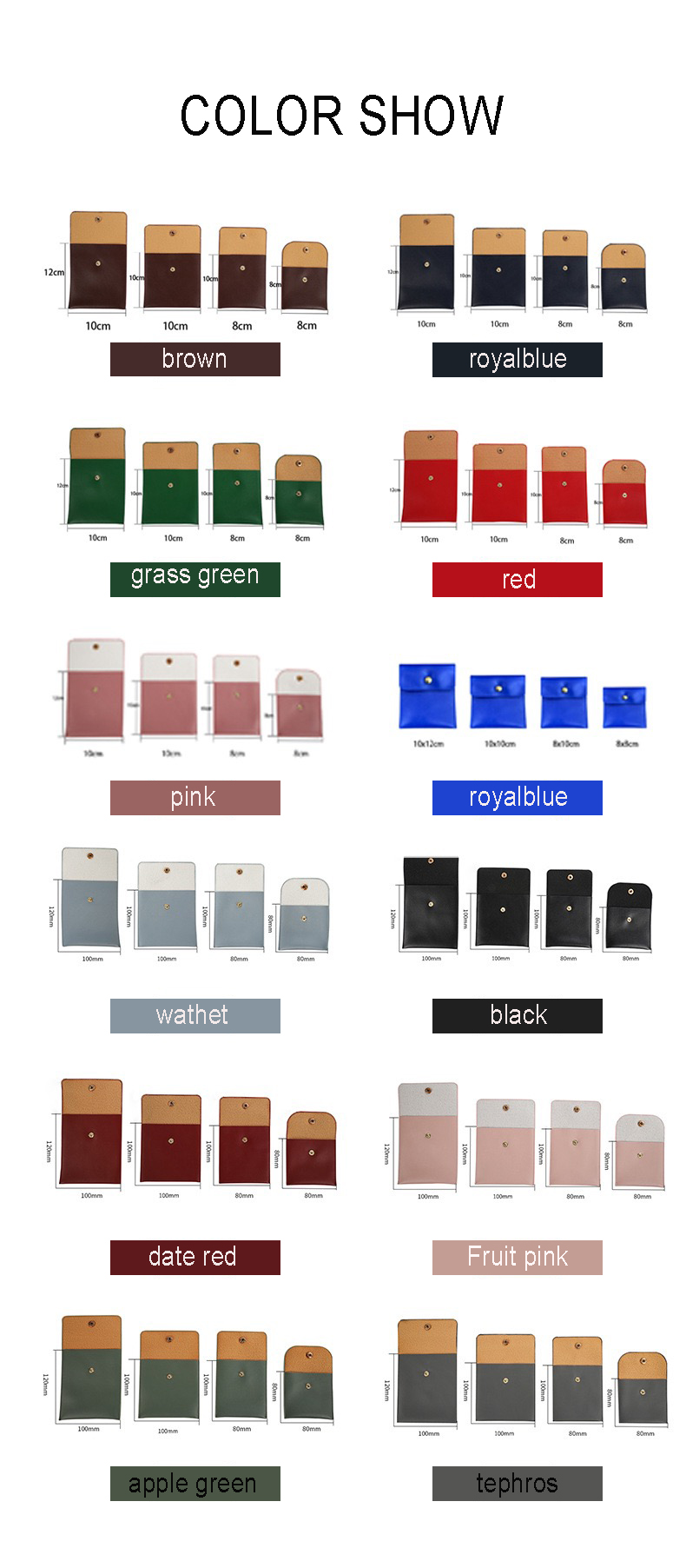 SF Professional Jewelry Packaging Factory Customized Pu Logo Jewelry Gifts Multi-Color Green Jewelry Bags