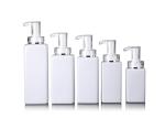 Square PET Plastic Flat Shoulder Bottles Shampoo Body Oil and Conditioner Wash