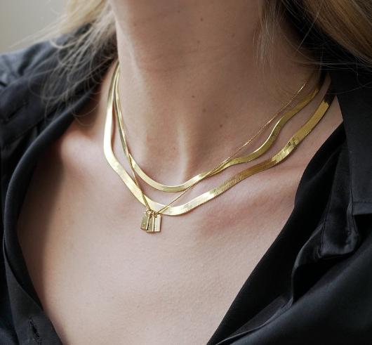 Baguette 18K Gold Filled Pendant Personal Handmade Brass Pendant Necklace