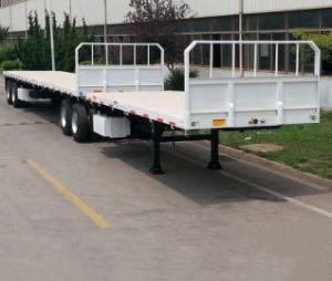 Quality Two Tandem Container Flatbed Semi Truck Trailer With Jost Kingpin And Fuwa / BPW Axle wholesale