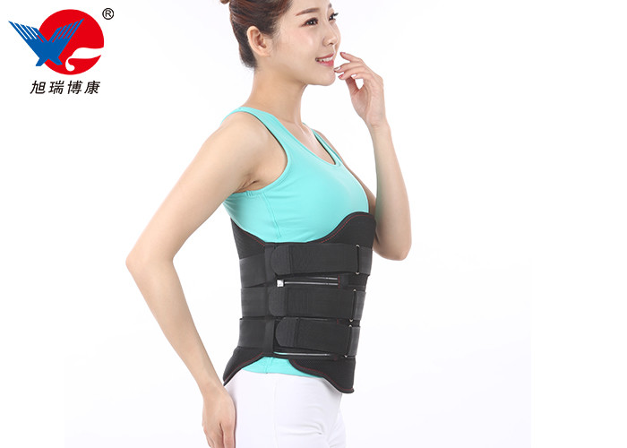 Black Relief Pain Lumbar Sacral Orthosis Back Brace Professional With Ergonomic Design