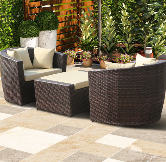 Outdoor Rattan Sofa Set Wicker Furniture Mirror Outdoor Sofa 980x600x410mm