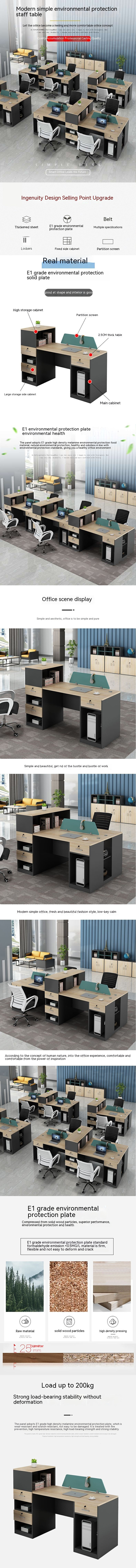 ISO9001/ISO14001 Certified Staff Desk and Chair Combination for Customizable Needs