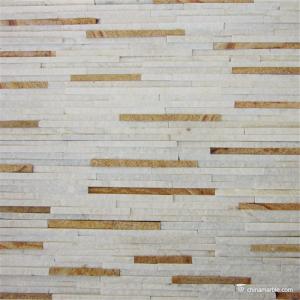 Quality White Yellow Fine Strip Quartzite Stone Veneer for Hotel / Retail Shops Decor wholesale