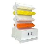 Snack Rack with cabinet Factory Direct Metal Steel Gondola Supermarket Equipment