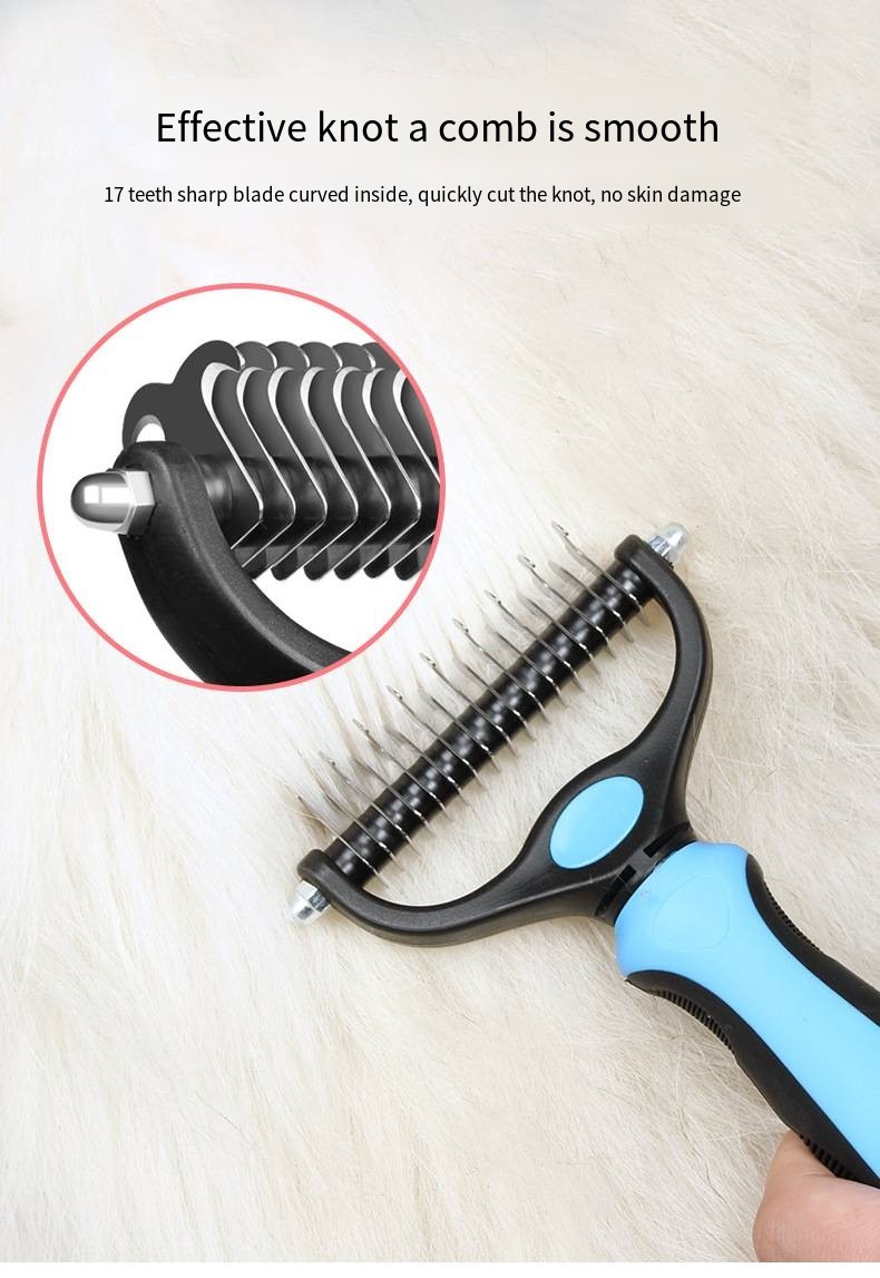 Wholesale Pet Double Sided Knotting Hair Brush Special Grooming Rake Comb For Dogs And Cats