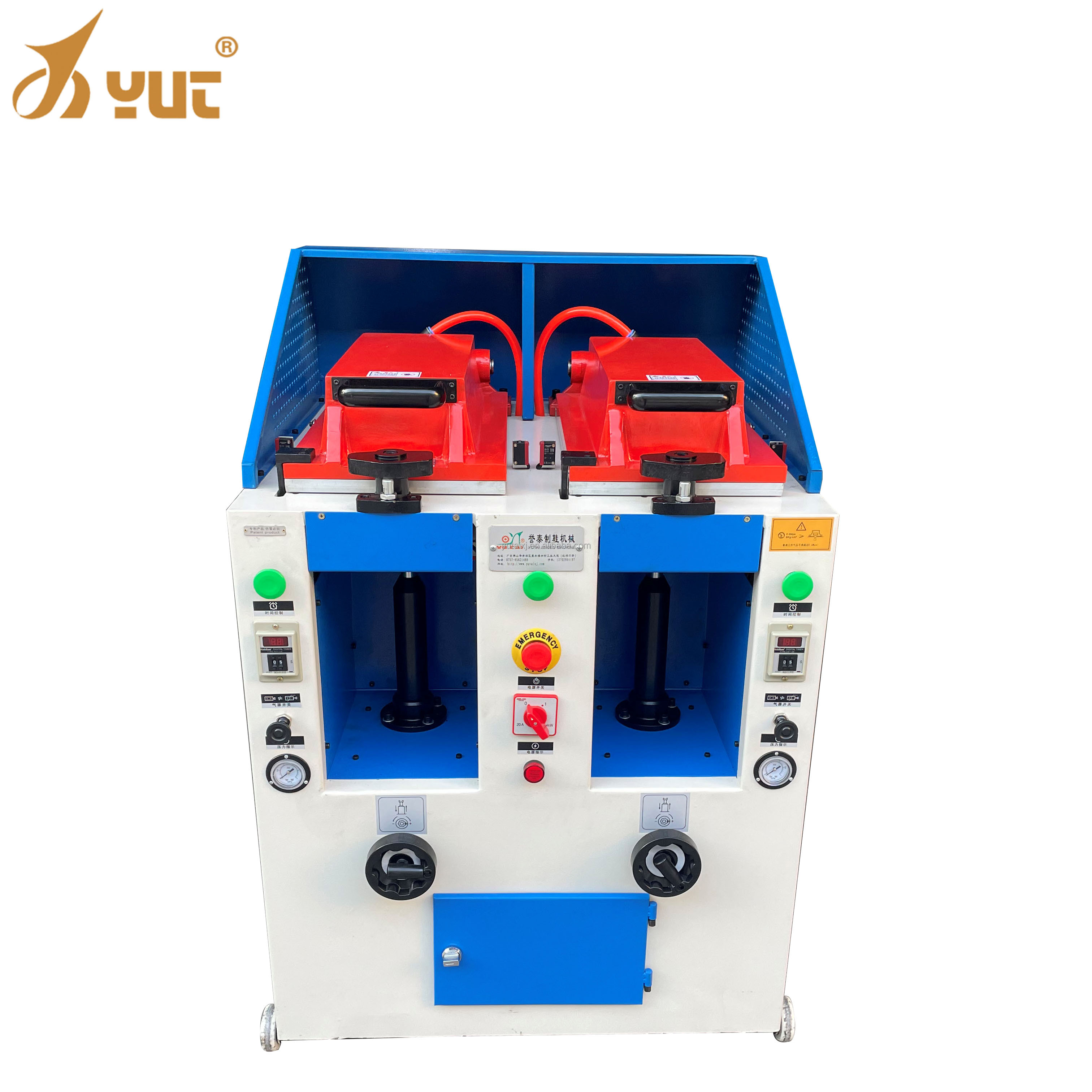YT-2005DA Fully automatic Sandals shoe sole pressing machine bottom attaching machine double heads working
