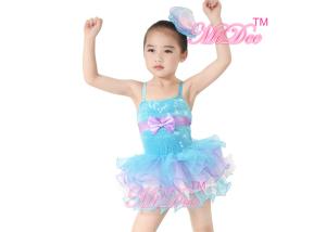 Quality Sleeveless MiDee Ballet Dance Costumes Camisole Velvet Tiered Tutu Skirt wholesale