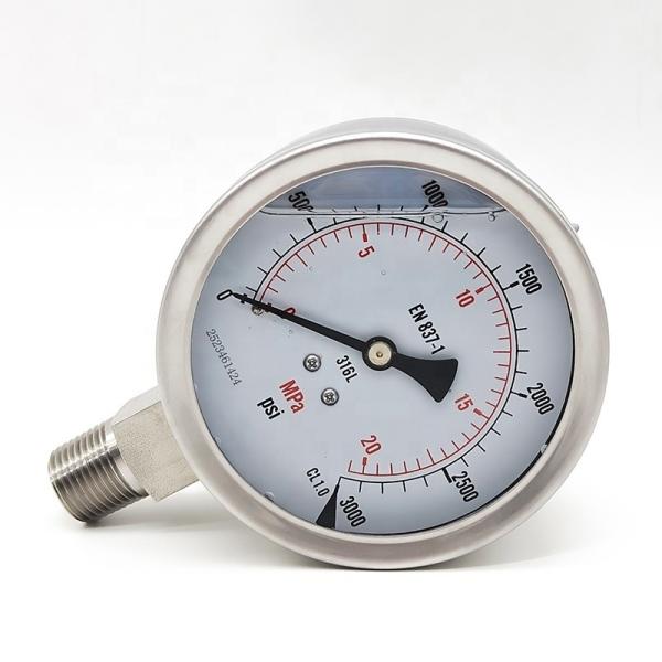 100MM High Precision Pressure Gauge Stainless Steel Bourdon Tube Type Pressure