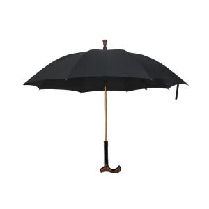 Quality Gold Frame Automatic Open Walking Stick Umbrella Waterproof wholesale