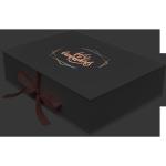 Cardboard CMYK Black Custom Hair Extension Boxes , ODM 5x7 Gift Box