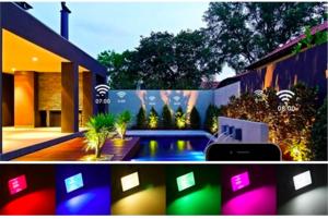 Quality 25000H TUYA WiFi LED Flood Light Tempered Glass Aluminum Die Casting wholesale