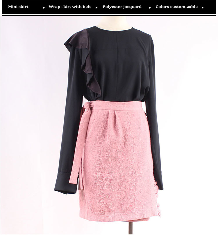 97 Polyester 3 Elastane Women Jacquard Mini Skirt
